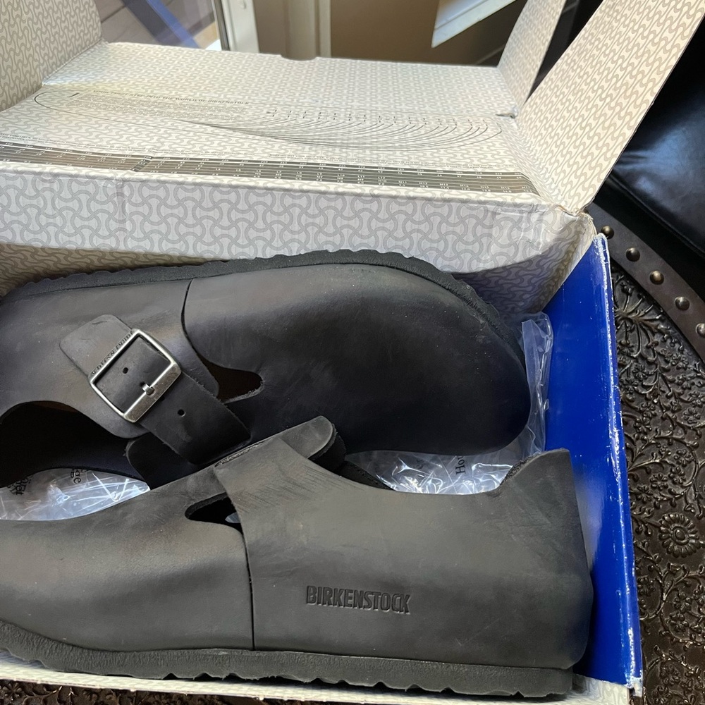 🖤BIRKENSTOCK LONDON OILED LEATHER BLACK CLOGS SHOES 43 10 - Picture 11 of 13
